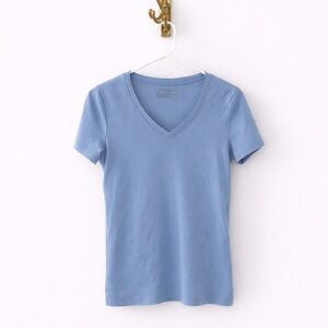 Eddie Bauer Women's V-Neck Tee in Dusty Blue